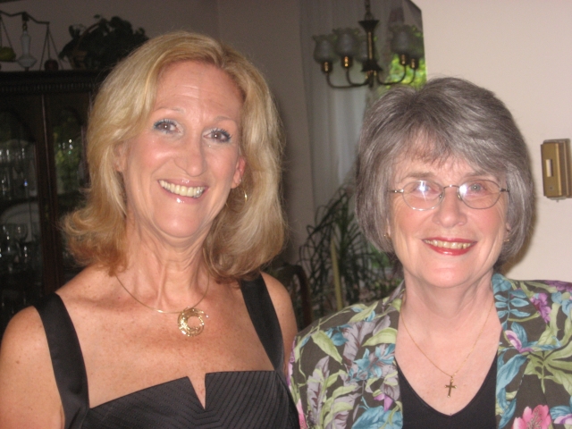 Good friends, Connie Hepper Thompson and Linda Carey Williams getting ready for the BIG NIGHT